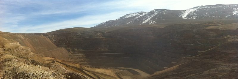 The terraced open pit of SSR Mining’s Marigold gold mine in Nevada