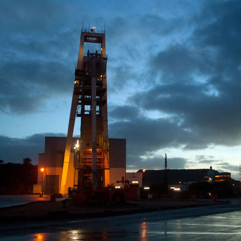 The Santa Barbara hoisting shaft at the Neves-Corvo mine in Portugal