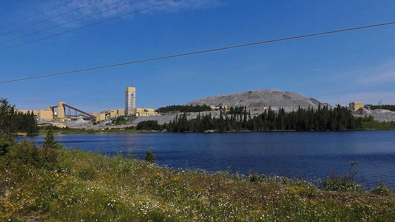 The Williams gold mine at Hemlo, Ontario, seen across Moose Lake in 2015